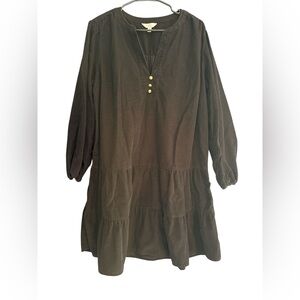 Time and Tru Black Tunic Dress with Gold Buttons